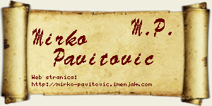 Mirko Pavitović vizit kartica